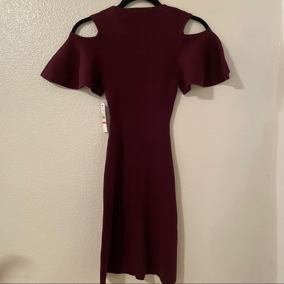Laundry Maroon Open Shoulder Sweater Dress XS - Picture 7 of 8